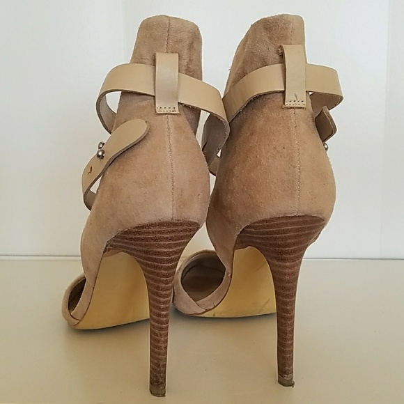 Joe's Jeans tan leather ankle strap heel - Picture 3 of 4